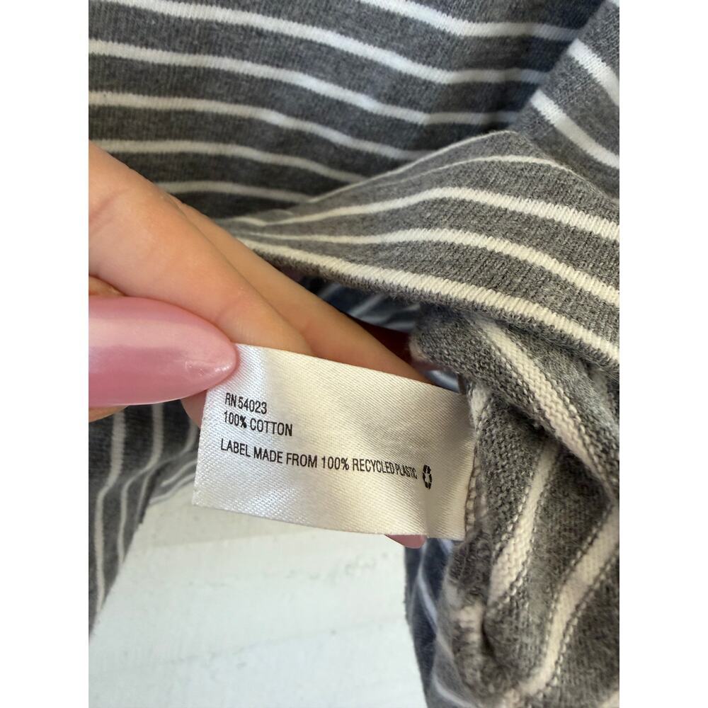 Gap Gray White Striped Cotton Mini Skirt Pockets Casual Skirt Size L - Picture 6 of 9